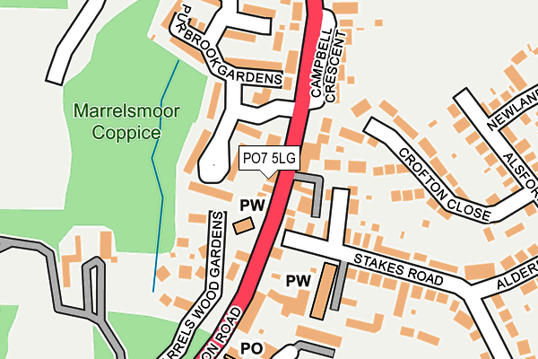 PO7 5LG map - OS OpenMap – Local (Ordnance Survey)
