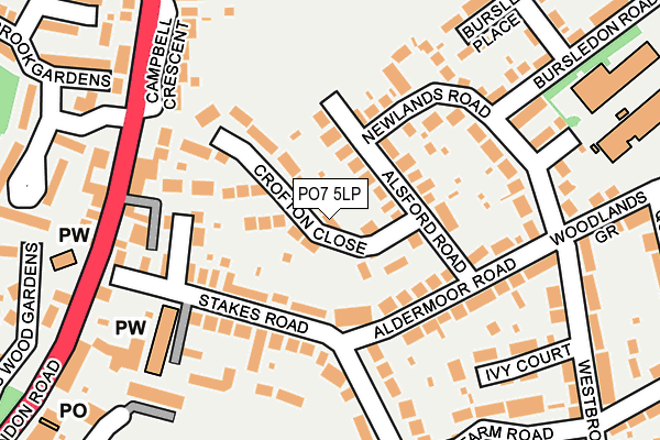 PO7 5LP map - OS OpenMap – Local (Ordnance Survey)