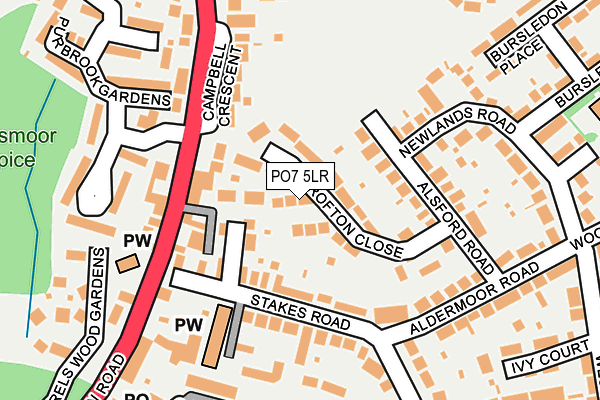 PO7 5LR map - OS OpenMap – Local (Ordnance Survey)