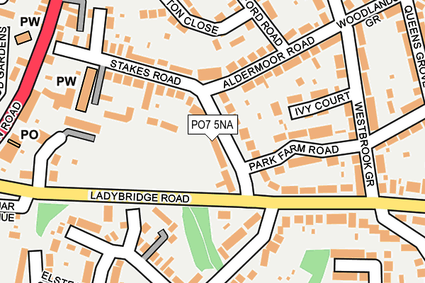 PO7 5NA map - OS OpenMap – Local (Ordnance Survey)