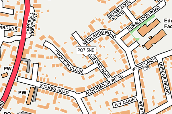PO7 5NE map - OS OpenMap – Local (Ordnance Survey)
