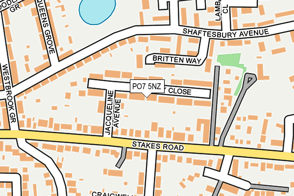 PO7 5NZ map - OS OpenMap – Local (Ordnance Survey)