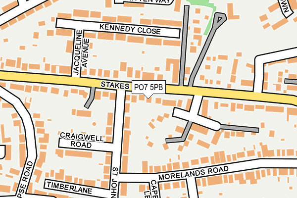 PO7 5PB map - OS OpenMap – Local (Ordnance Survey)