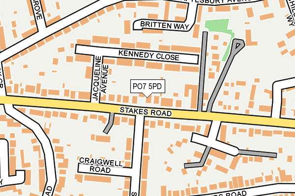 PO7 5PD map - OS OpenMap – Local (Ordnance Survey)