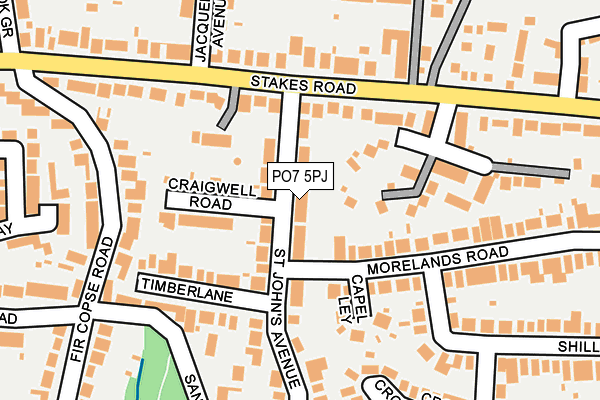 PO7 5PJ map - OS OpenMap – Local (Ordnance Survey)