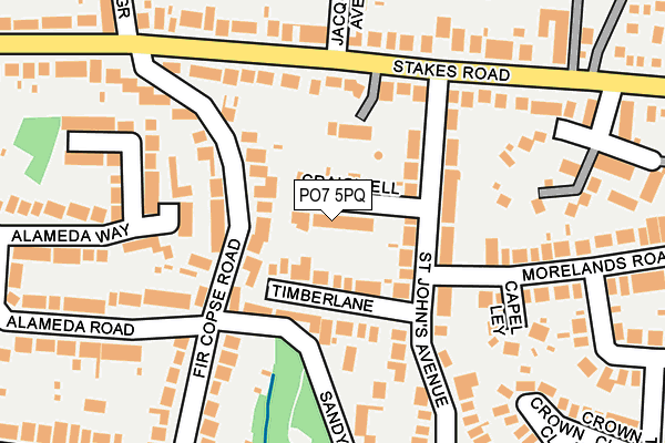 PO7 5PQ map - OS OpenMap – Local (Ordnance Survey)