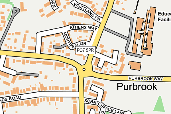 PO7 5PR map - OS OpenMap – Local (Ordnance Survey)