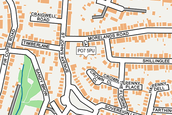PO7 5PU map - OS OpenMap – Local (Ordnance Survey)