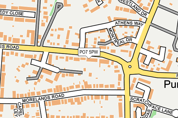 PO7 5PW map - OS OpenMap – Local (Ordnance Survey)