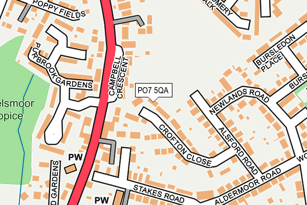 PO7 5QA map - OS OpenMap – Local (Ordnance Survey)