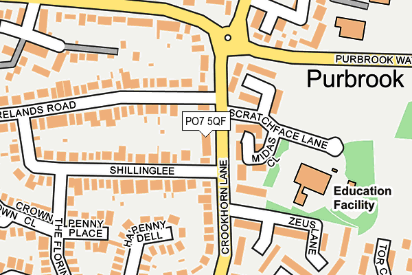 PO7 5QF map - OS OpenMap – Local (Ordnance Survey)