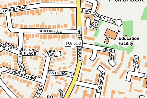 PO7 5QG map - OS OpenMap – Local (Ordnance Survey)