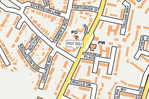 PO7 5QJ map - OS OpenMap – Local (Ordnance Survey)
