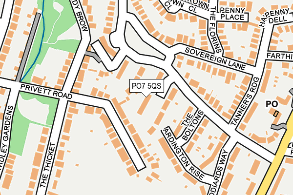 PO7 5QS map - OS OpenMap – Local (Ordnance Survey)