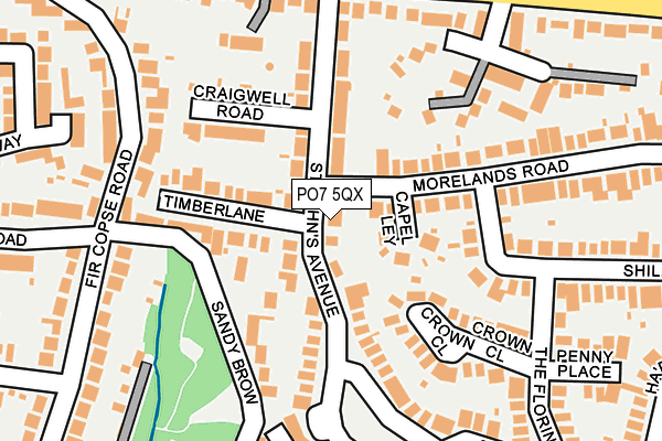 PO7 5QX map - OS OpenMap – Local (Ordnance Survey)