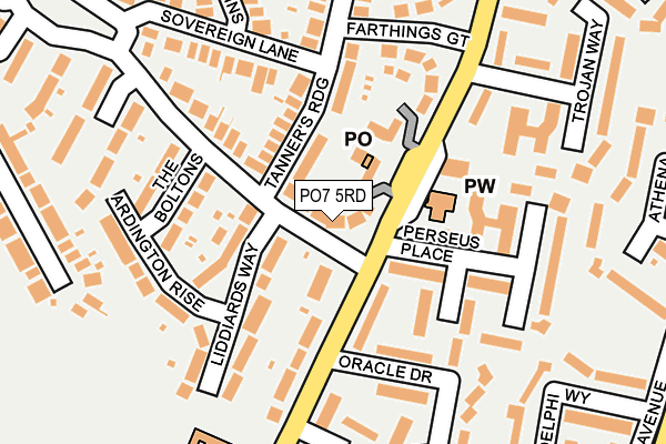PO7 5RD map - OS OpenMap – Local (Ordnance Survey)