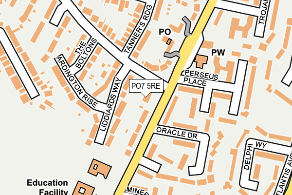 PO7 5RE map - OS OpenMap – Local (Ordnance Survey)