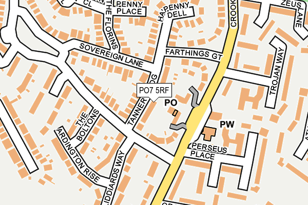 PO7 5RF map - OS OpenMap – Local (Ordnance Survey)