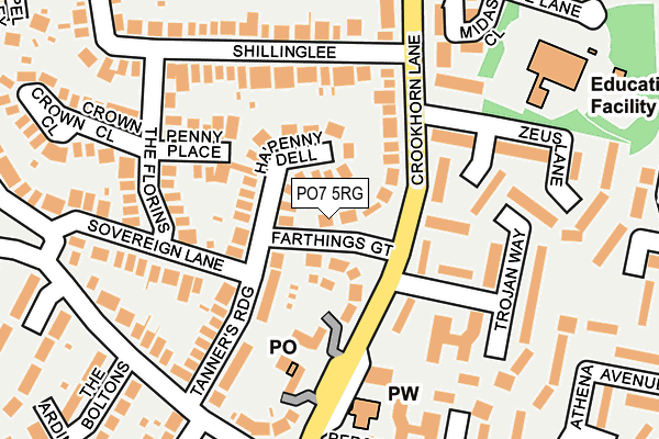 PO7 5RG map - OS OpenMap – Local (Ordnance Survey)