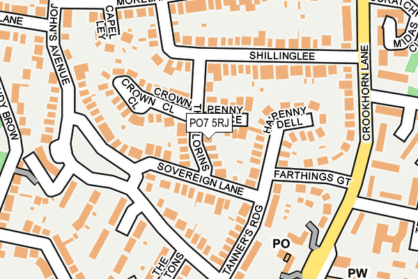 PO7 5RJ map - OS OpenMap – Local (Ordnance Survey)