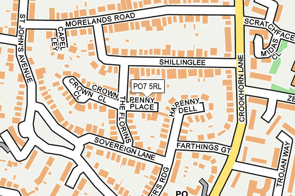 PO7 5RL map - OS OpenMap – Local (Ordnance Survey)