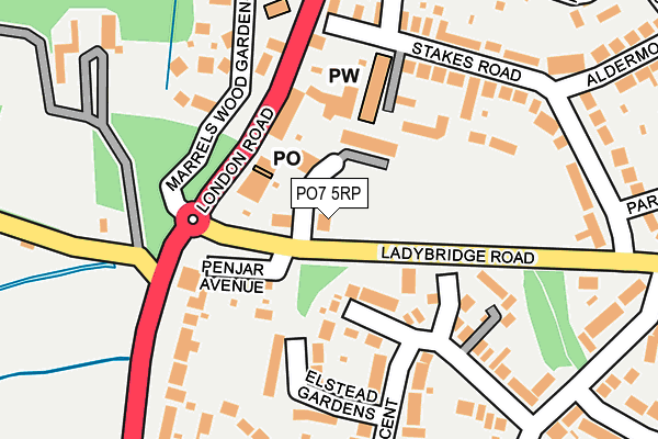 PO7 5RP map - OS OpenMap – Local (Ordnance Survey)