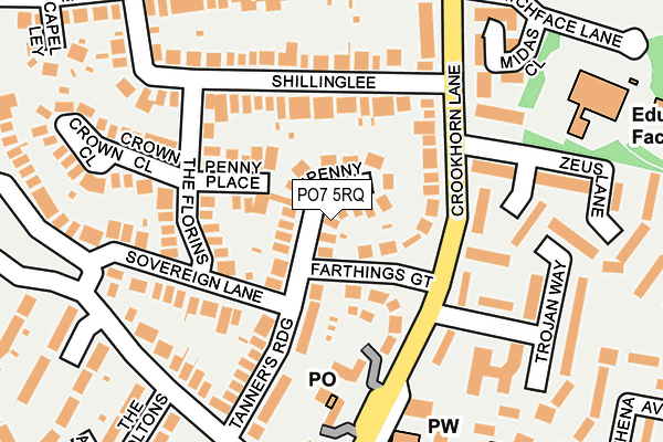 PO7 5RQ map - OS OpenMap – Local (Ordnance Survey)