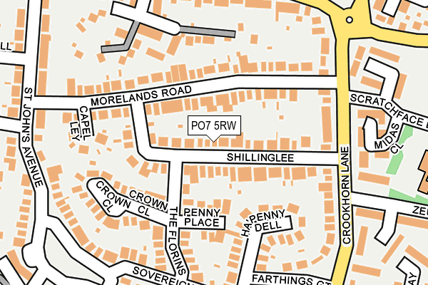 PO7 5RW map - OS OpenMap – Local (Ordnance Survey)