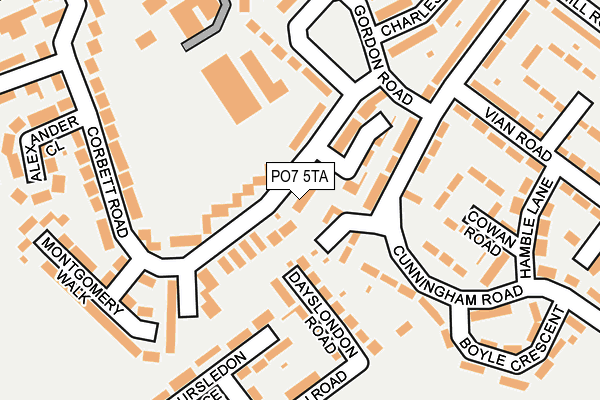 PO7 5TA map - OS OpenMap – Local (Ordnance Survey)