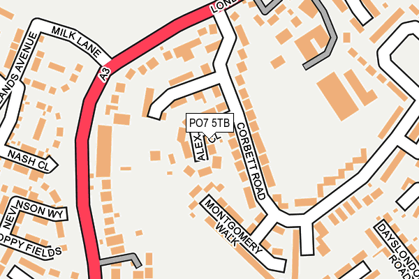 PO7 5TB map - OS OpenMap – Local (Ordnance Survey)