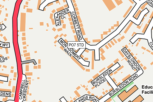 PO7 5TD map - OS OpenMap – Local (Ordnance Survey)