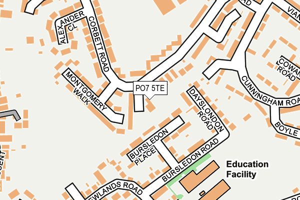 PO7 5TE map - OS OpenMap – Local (Ordnance Survey)