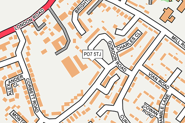PO7 5TJ map - OS OpenMap – Local (Ordnance Survey)