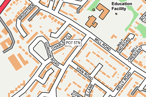 PO7 5TN map - OS OpenMap – Local (Ordnance Survey)