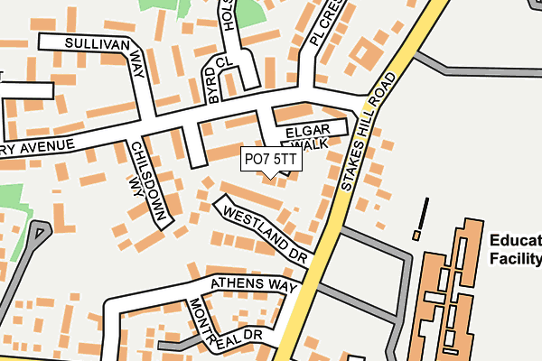 PO7 5TT map - OS OpenMap – Local (Ordnance Survey)