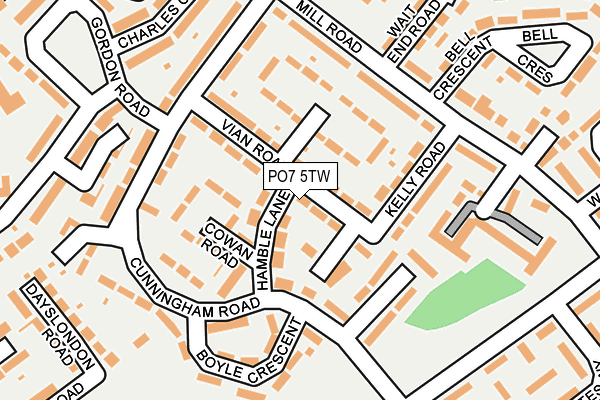 PO7 5TW map - OS OpenMap – Local (Ordnance Survey)