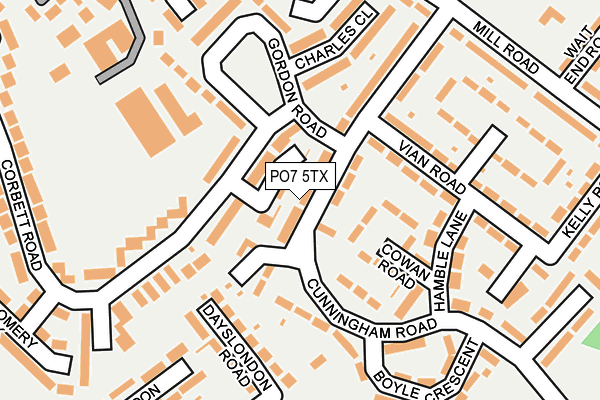 PO7 5TX map - OS OpenMap – Local (Ordnance Survey)