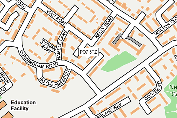 PO7 5TZ map - OS OpenMap – Local (Ordnance Survey)