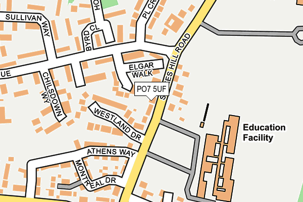 PO7 5UF map - OS OpenMap – Local (Ordnance Survey)