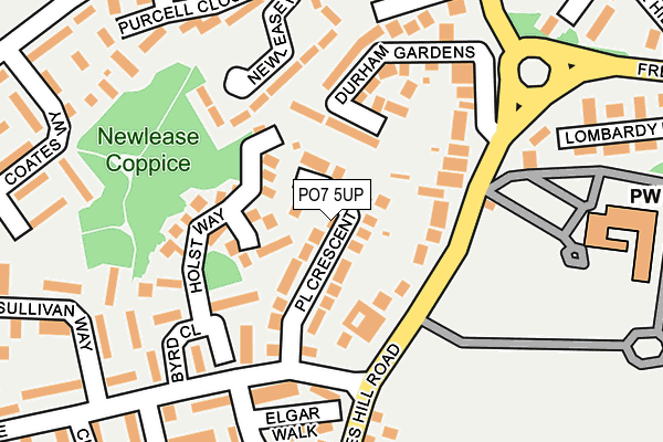 PO7 5UP map - OS OpenMap – Local (Ordnance Survey)