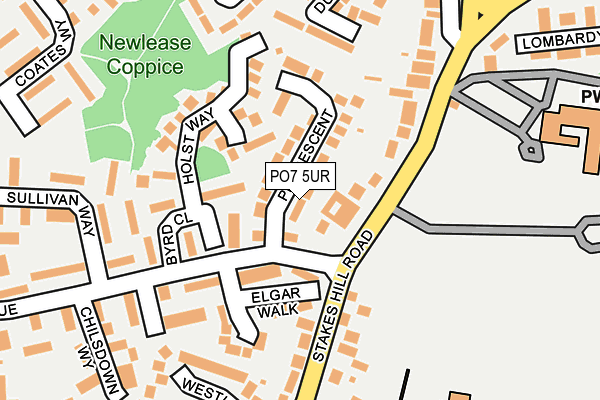 PO7 5UR map - OS OpenMap – Local (Ordnance Survey)