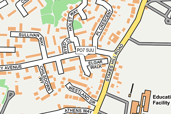 PO7 5UU map - OS OpenMap – Local (Ordnance Survey)