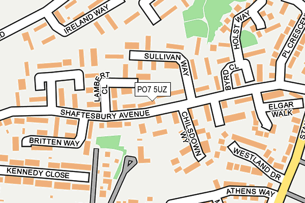 PO7 5UZ map - OS OpenMap – Local (Ordnance Survey)