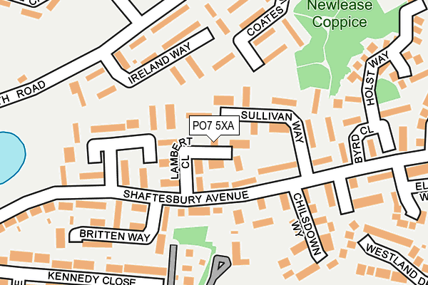 PO7 5XA map - OS OpenMap – Local (Ordnance Survey)