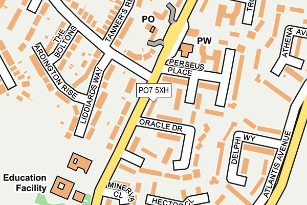 PO7 5XH map - OS OpenMap – Local (Ordnance Survey)