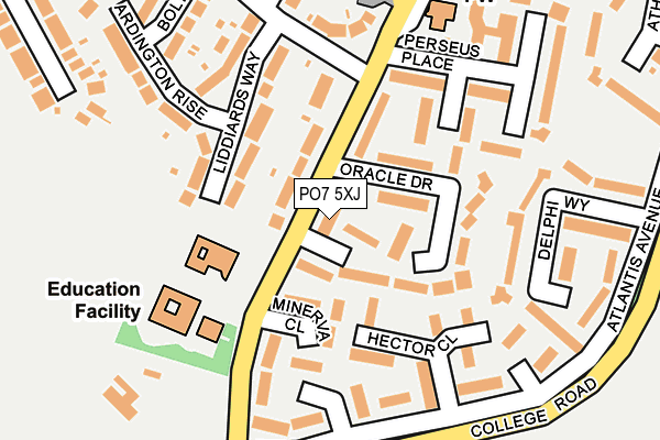 PO7 5XJ map - OS OpenMap – Local (Ordnance Survey)