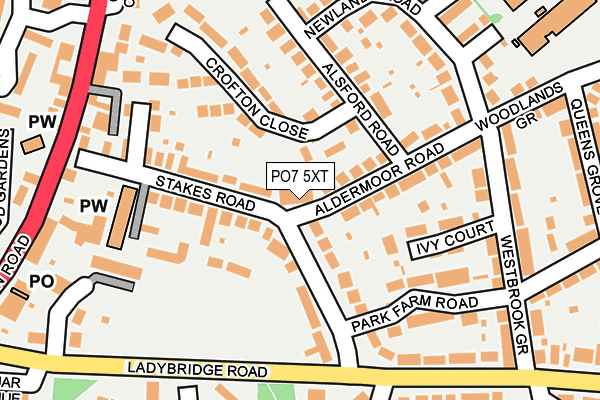 PO7 5XT map - OS OpenMap – Local (Ordnance Survey)