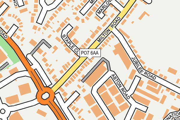 PO7 6AA map - OS OpenMap – Local (Ordnance Survey)