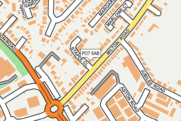 PO7 6AB map - OS OpenMap – Local (Ordnance Survey)