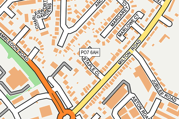 PO7 6AH map - OS OpenMap – Local (Ordnance Survey)
